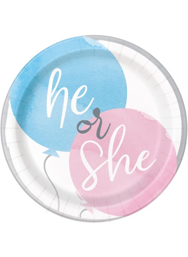 Unique Gender Reveal Party 7" Plates - Image 1